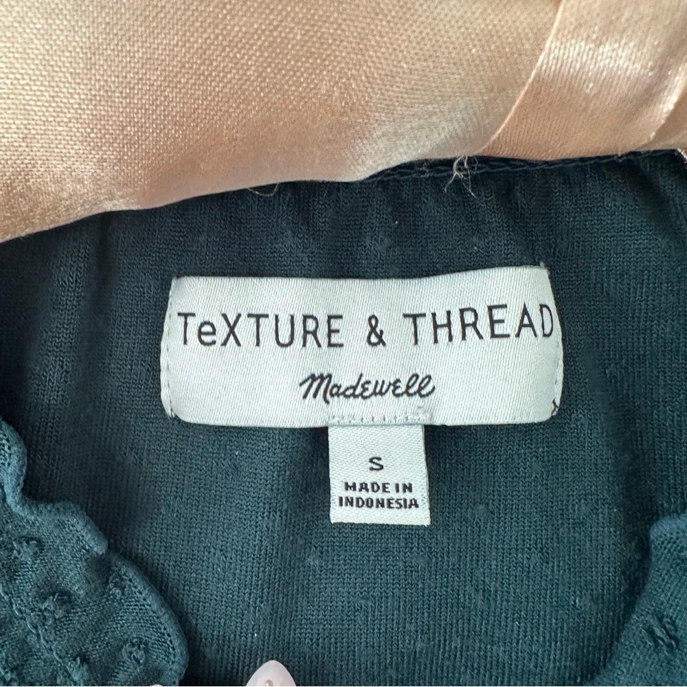 Madewell Tops | Madewell Texture & Thread Dot Smocked Top Cottagecore Green - Picture 3 of 6